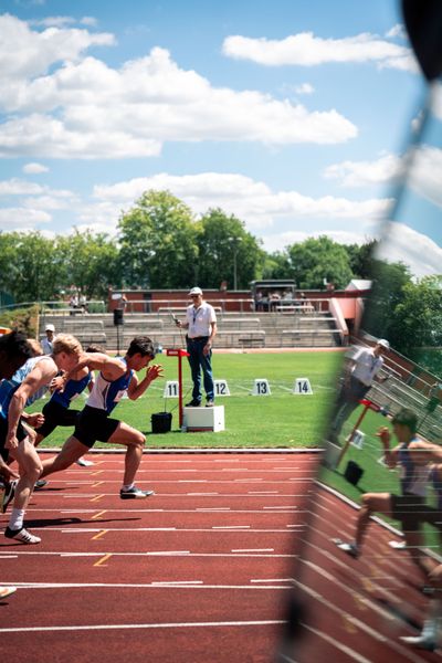 Mattes Ahrens (LG Peiner Land) am 02.07.2022 waehrend den NLV+BLV Leichtathletik-Landesmeisterschaften im Jahnstadion in Goettingen (Tag 1)